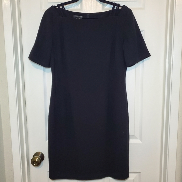 Escada Elements Wool Short Sleeve Sheath Dress Black Size 40 Vintage